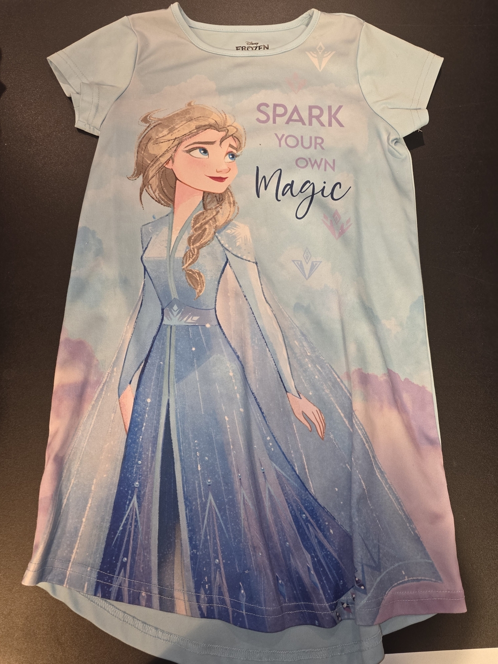 Disney Frozen 'Spark Your Own Magic' Elsa Nightgown - Light Blue Sz 8 EUC